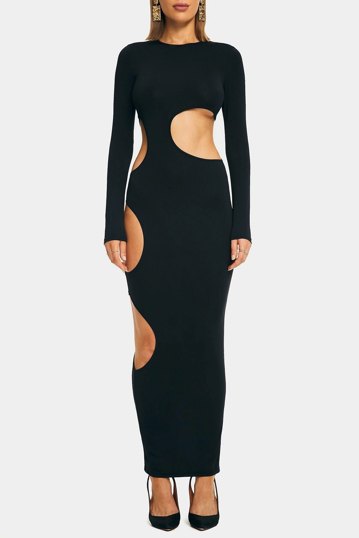 SOLADO Cut Out Long Sleeve Bodycon Solid Maxi Dress 7 SOLADO Cut Out Long Sleeve Bodycon Solid Maxi Dress - Image 7