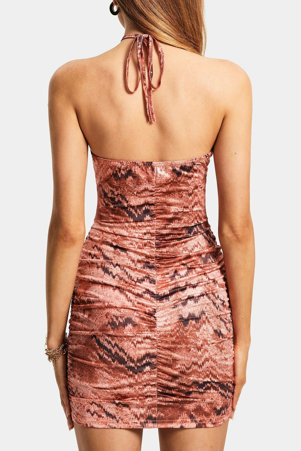 Solado Abstract Print Cut Out Drawstring Ruched Mini Dress 7 Solado Abstract Print Cut Out Drawstring Ruched Mini Dress - Image 7