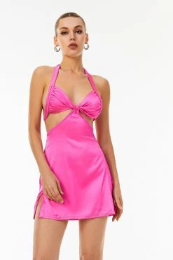 Solado Backless Cut Out Split Hem Mini Dress