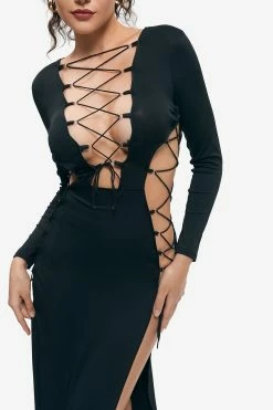 Solado Lace Up Open Back Split Hem Maxi Dress -Solado Sales Shop jpeg dc540459 0a98 40be 8c27 75223f9cac8d 1800x1800