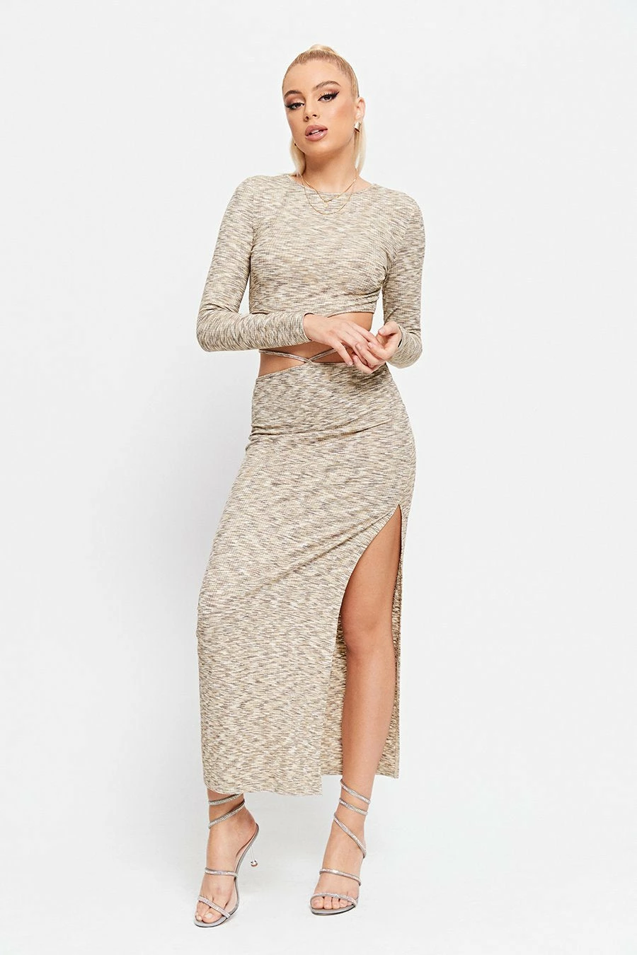 SOLADO Cross Tie Split Hem Long Sleeve Maxi Dress 2 SOLADO Cross Tie Split Hem Long Sleeve Maxi Dress - Image 2