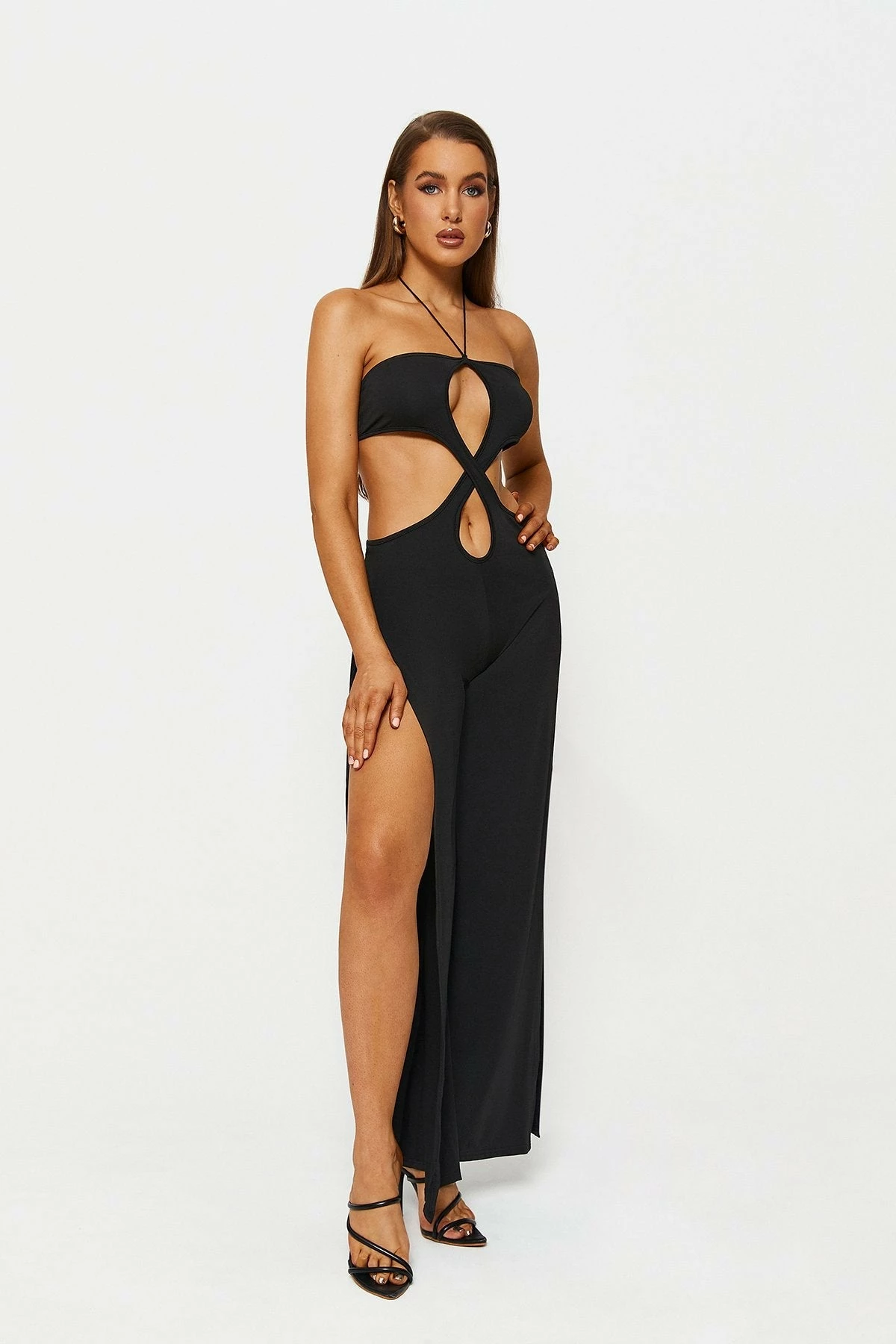 Solado Halter Neck Cut Out Split Hem Maxi Dress 2 Solado Halter Neck Cut Out Split Hem Maxi Dress - Image 2