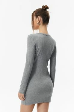 Alternative view of Solado Solid Button Front Knitted Mini Dress