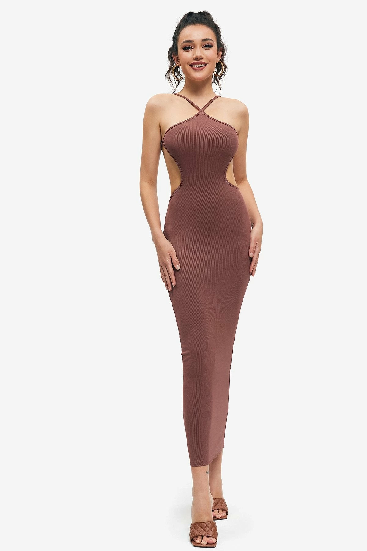 Solado Off Shoulder Tie Backless Bodycon Maxi Dress 1 Solado Off Shoulder Tie Backless Bodycon Maxi Dress