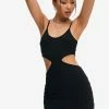 Solado U Neck Cut Out Solid Cami Mini Dress