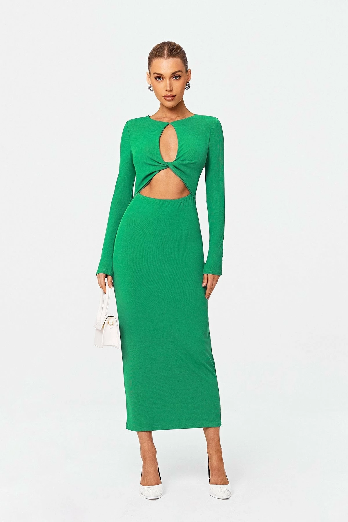 SOLADO Cut Out Twist Front Long Sleeve Maxi Dress 2 SOLADO Cut Out Twist Front Long Sleeve Maxi Dress - Image 2