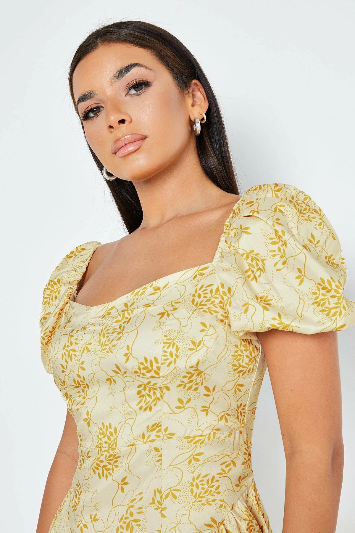 Solado Square Neck Puff Sleeve Cinched Waist Mini Dress 5 Solado Square Neck Puff Sleeve Cinched Waist Mini Dress - Image 5
