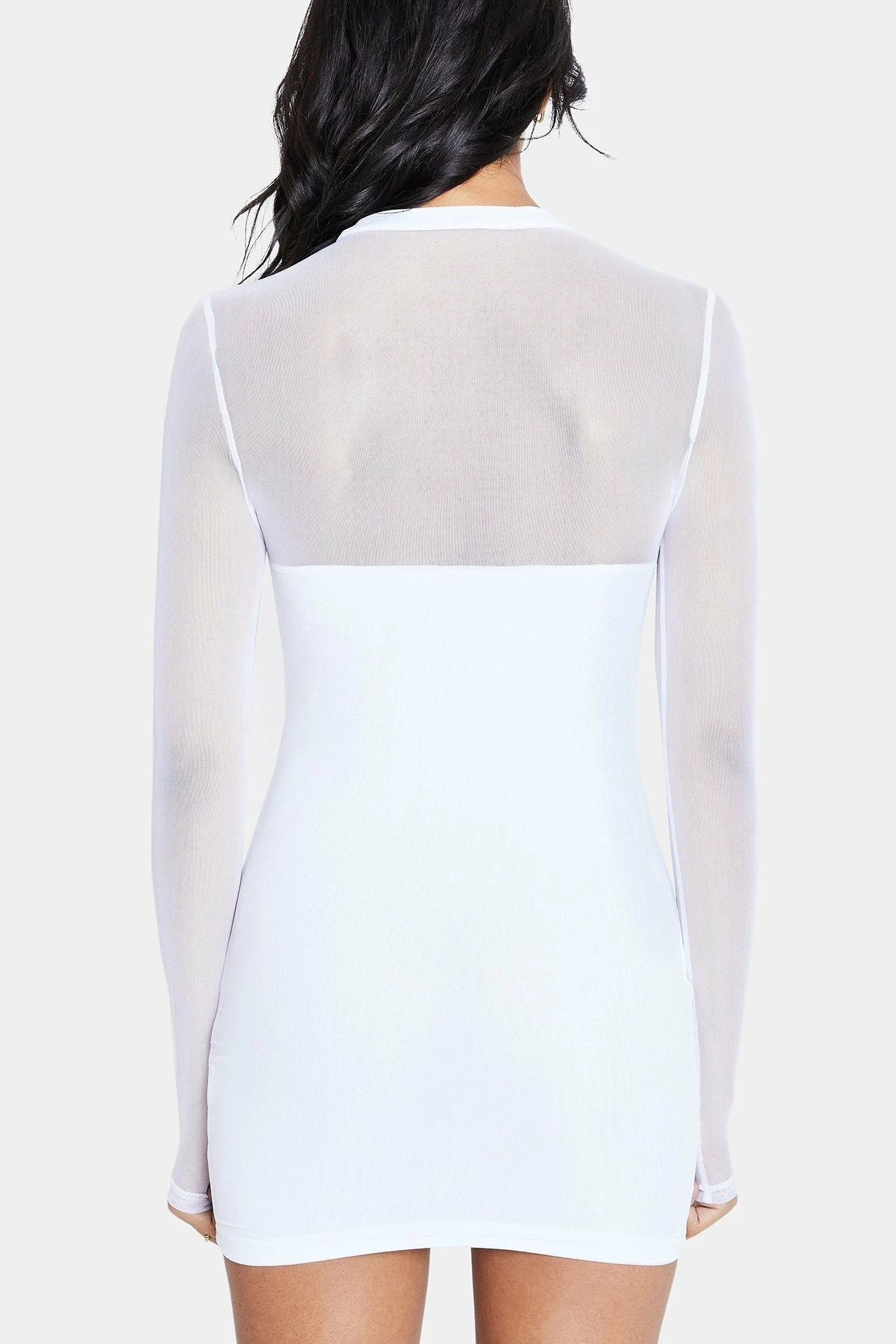 Solado Mesh Splicing Long Sleeve Bodycon Mini Dress 7 Solado Mesh Splicing Long Sleeve Bodycon Mini Dress - Image 7