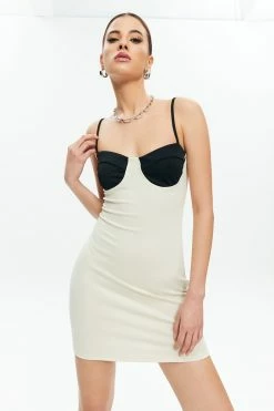 Solado Contrast Color Backless Cami Mini Dress