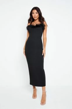 Solado Feather Trim Bodycon Solid Tube Maxi Dress -Solado Sales Shop jpeg f2afc4b2 ef0e 4336 907c 9884f0c7c5a9 1800x1800