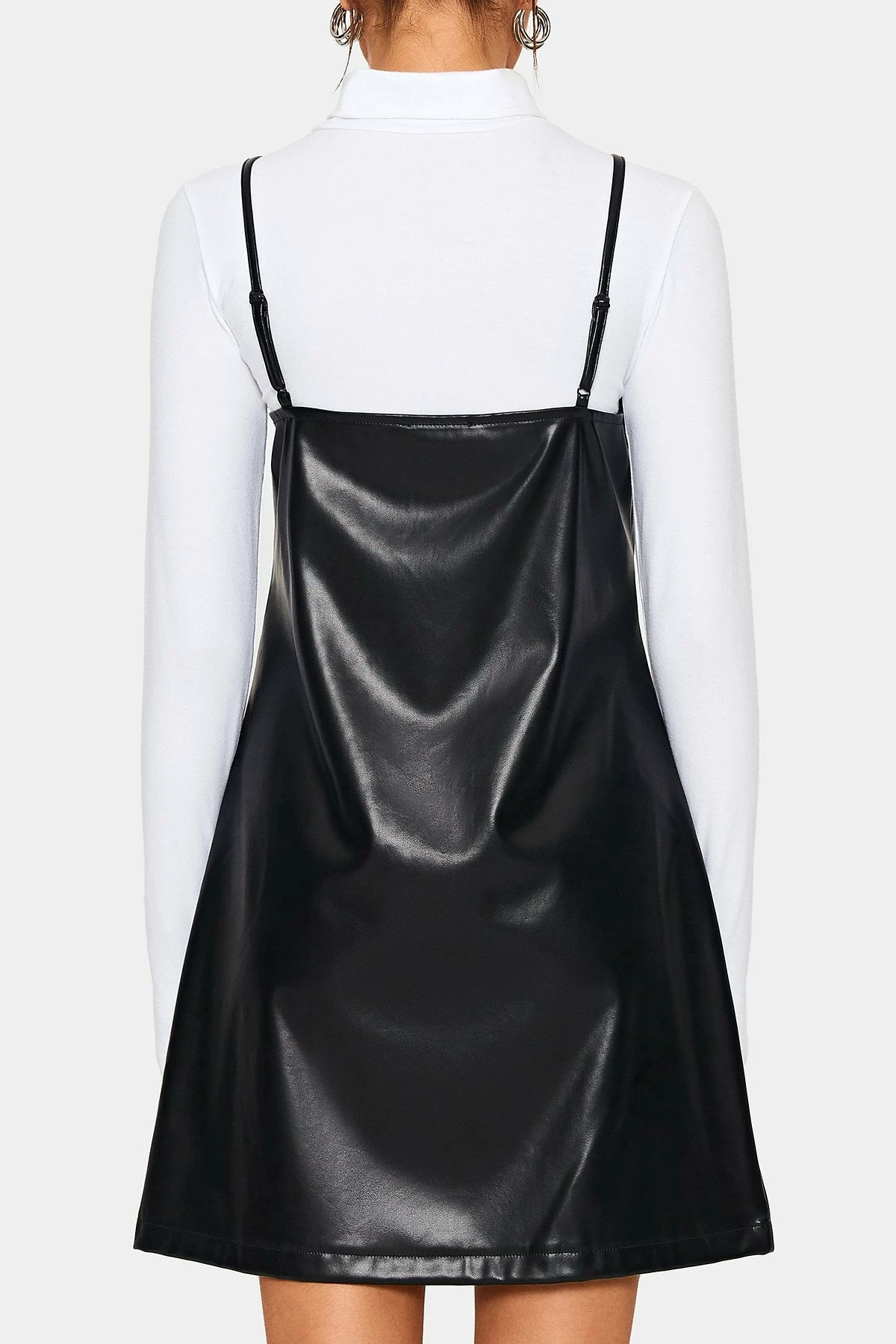 SOLADO Adjustable Strap Plunging Neck PU Leather Mini Dress Without Top 7 SOLADO Adjustable Strap Plunging Neck PU Leather Mini Dress Without Top - Image 7