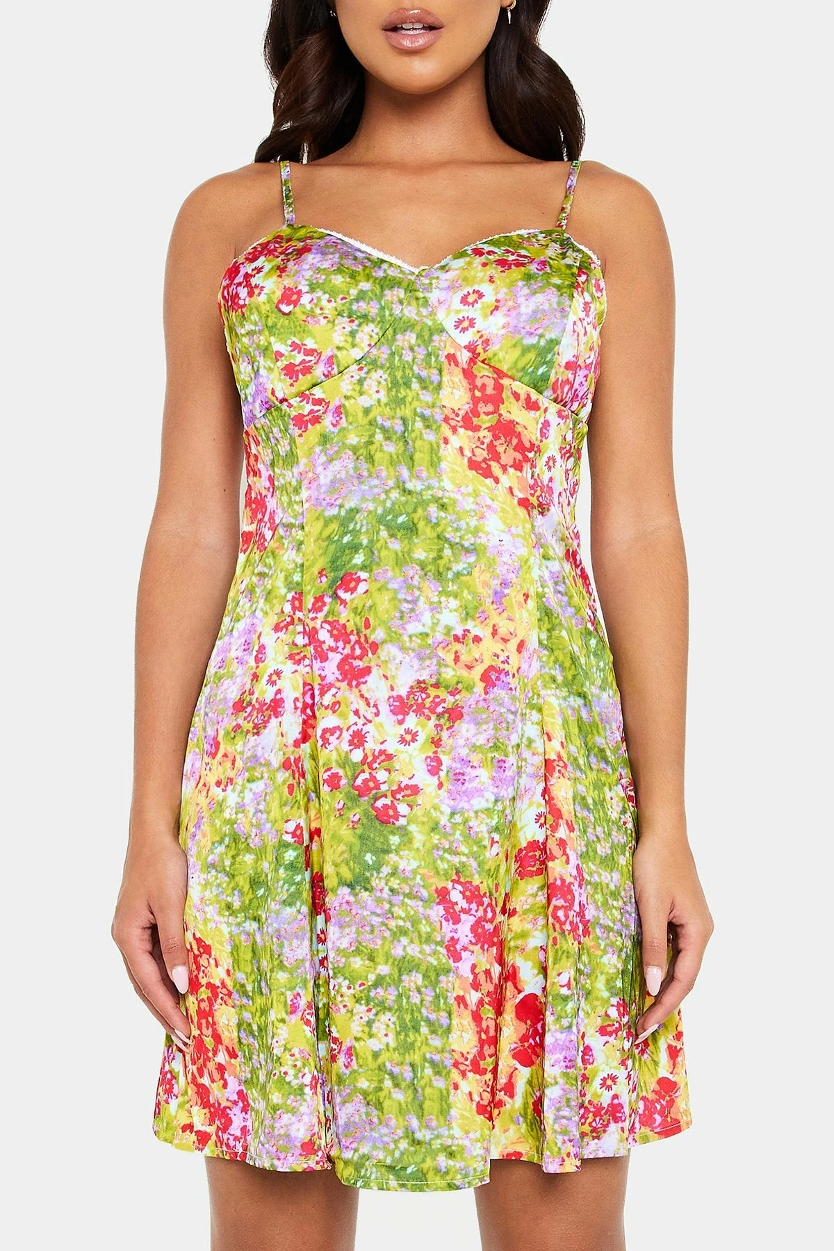 Solado Plunging Neck Floral Print Cami Mini Dress 6 Solado Plunging Neck Floral Print Cami Mini Dress - Image 6