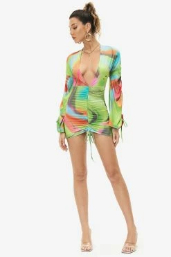Solado Abstract Print Plunge Neck Drawstring Ruched Mini Dress -Solado Sales Shop jpeg fdf2dd64 e69f 4be7 a020 04cc23803ab2 1800x1800